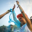 Résztvevők a Color Partyn a Sziget fesztivál Pop-Rock Nagyszínpada előtt 2013. augusztus 10-én. MTI Fotó: Mohai Balázs 