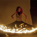 A Firetime - Magma Tűzszínház Láva, tűzlények tánca című előadása a Sziget fesztivál Cirque du Sziget sátra mellett a 2013. augusztus 10-én. MTI Fotó: Marjai János 