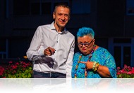 Falusi Mariann és Sárik Péter koncertje a Városháza teraszán