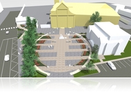 Szent Márton Terv: látványtervek a Szent Márton templom előtti tér felújítására